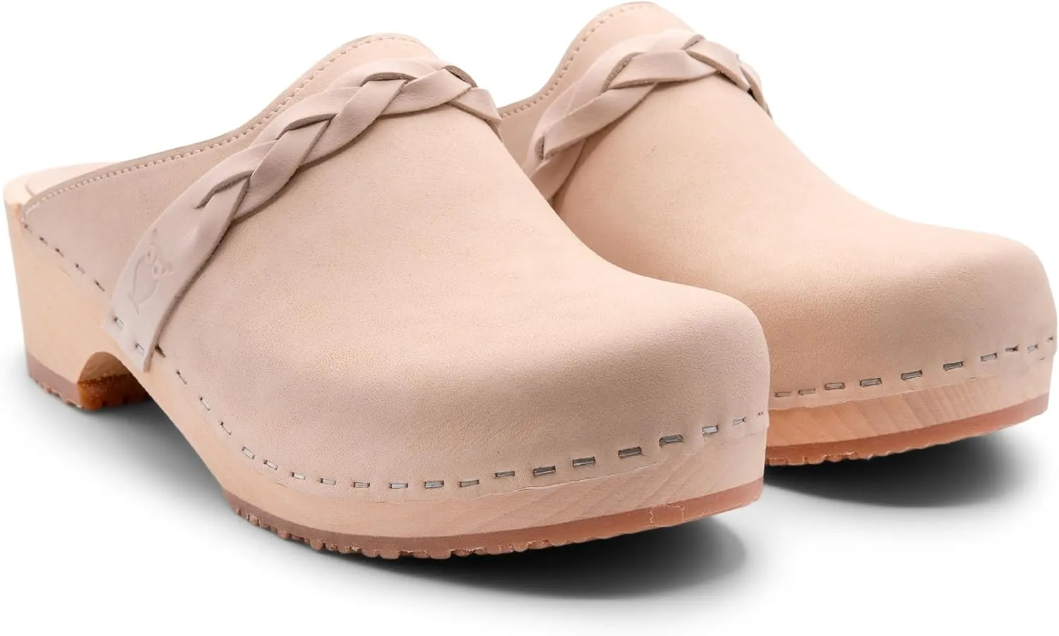 Sandgrens Handmade Swedish Wood Clogs for Women, Low Heel Mule | Brussels