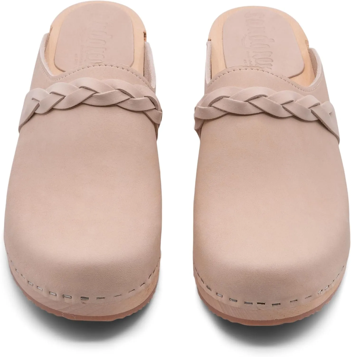 Sandgrens Handmade Swedish Wood Clogs for Women, Low Heel Mule | Brussels