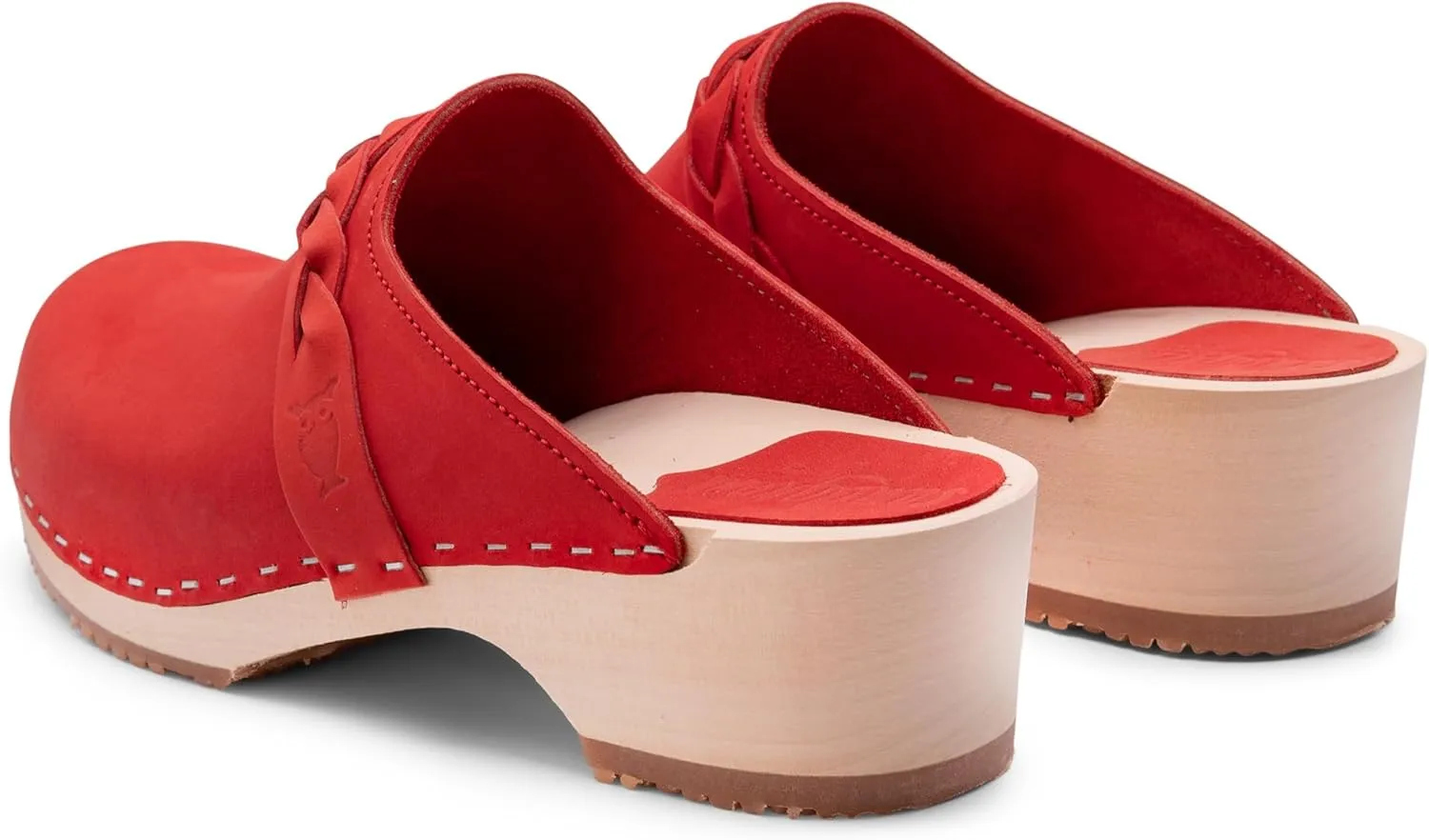 Sandgrens Handmade Swedish Wood Clogs for Women, Low Heel Mule | Brussels