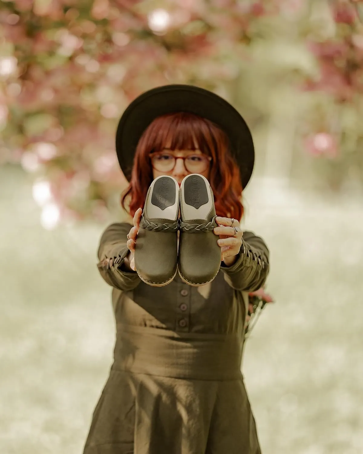 Sandgrens Handmade Swedish Wood Clogs for Women, Low Heel Mule | Brussels