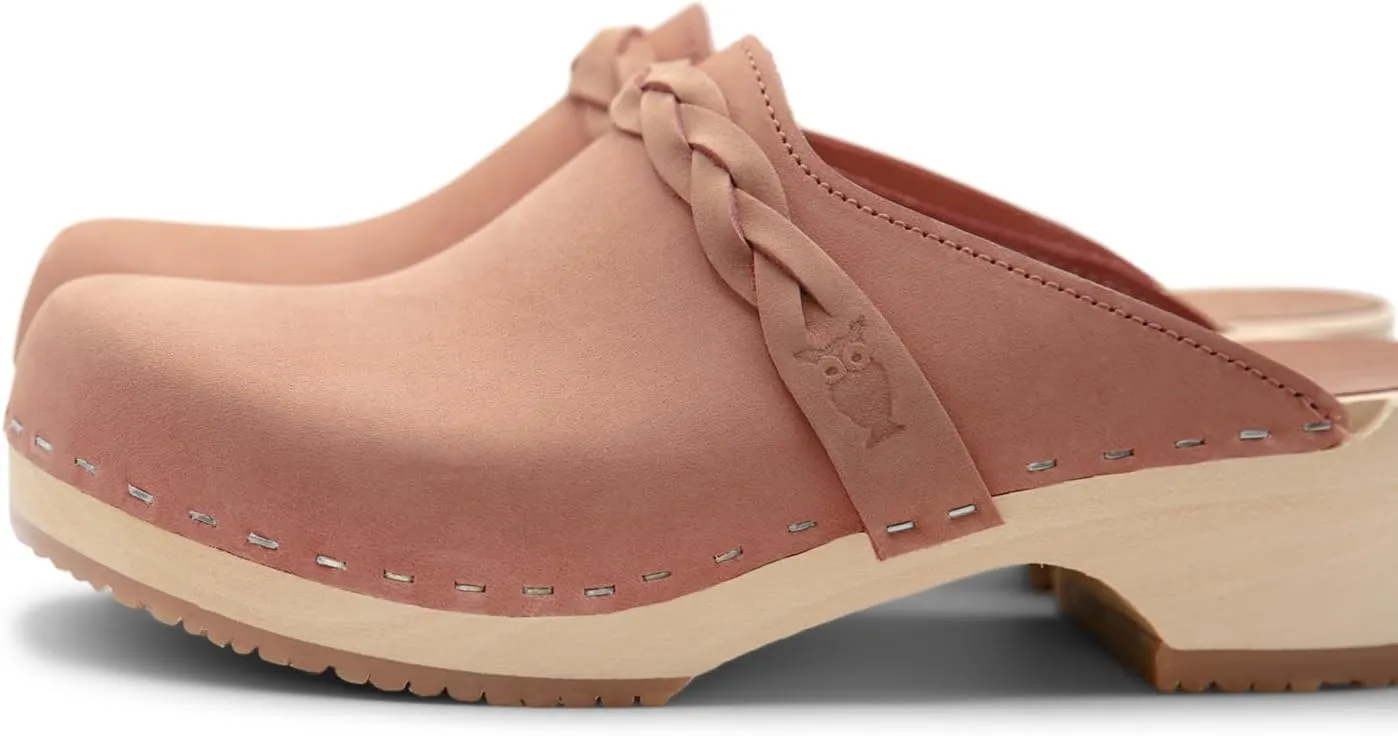 Sandgrens Handmade Swedish Wood Clogs for Women, Low Heel Mule | Brussels