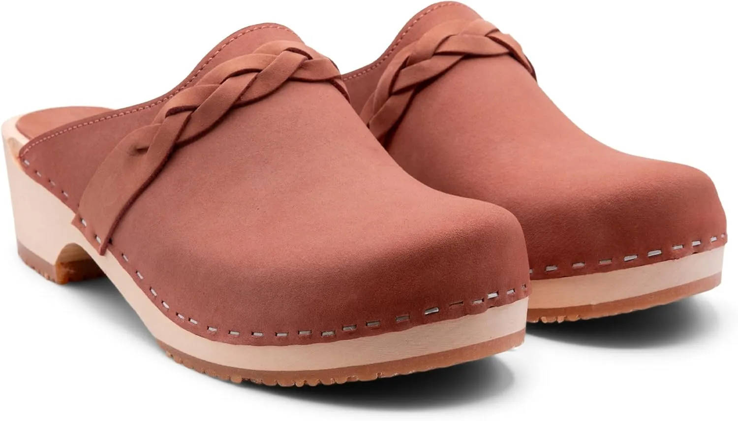 Sandgrens Handmade Swedish Wood Clogs for Women, Low Heel Mule | Brussels