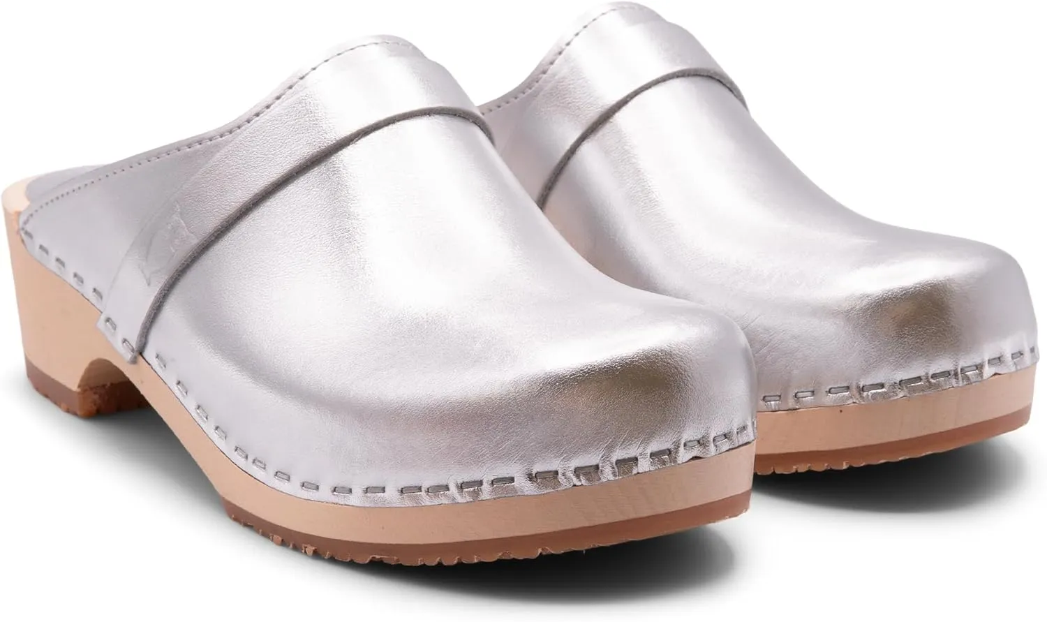 Sandgrens Handmade Swedish Wood Clogs for Women, Low Heel Mule | Tokyo