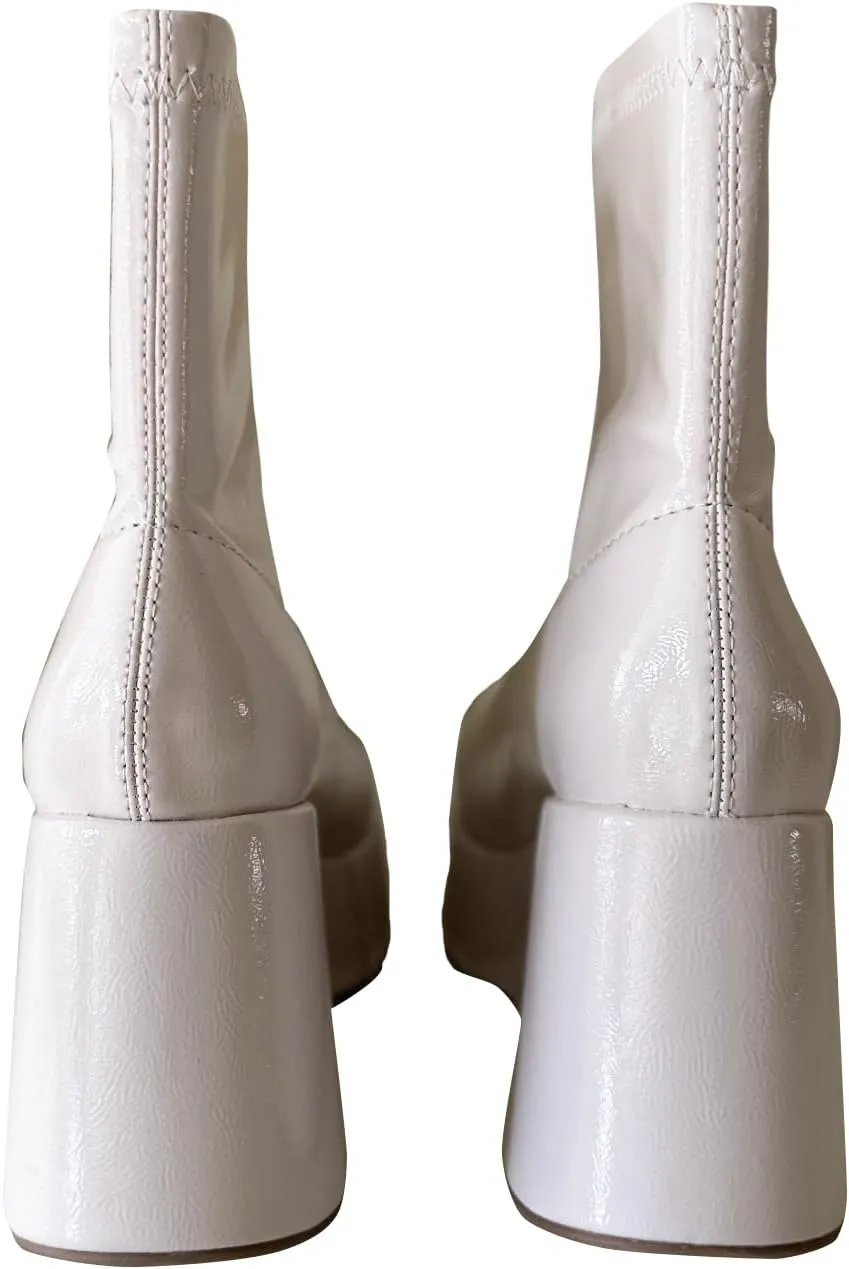 Soda Women Rounded Toe Platform Wedge Heel Fitted Sock Ankle Boot Booties