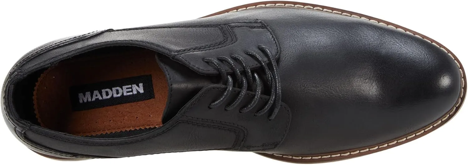 Steve Madden Ajapp Oxford Shoes for Men - Man-Made Upper with Lace-Up Vamp, Round Toe Design, and Durable Outsole
