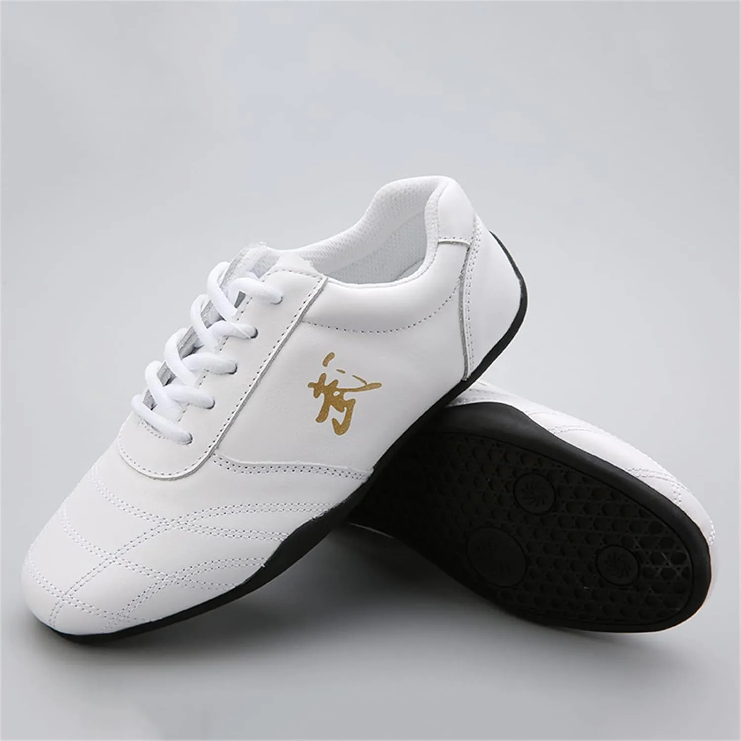 Tai Chi Kung Fu Shoes, Leather Martial Art Shoes Chinese Wushu Shaolin Trainer Wing Chun Sneakers for Men Women