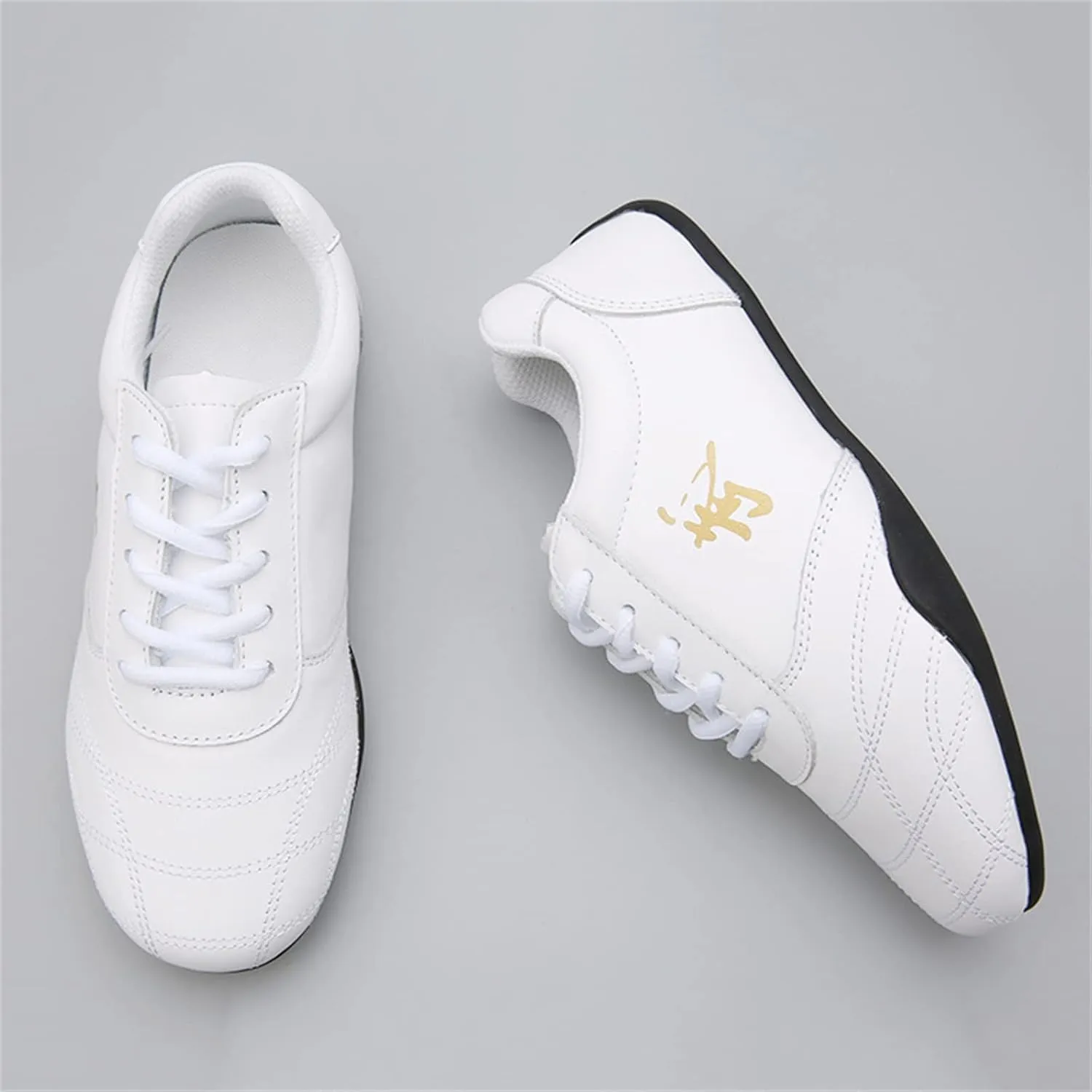 Tai Chi Kung Fu Shoes, Leather Martial Art Shoes Chinese Wushu Shaolin Trainer Wing Chun Sneakers for Men Women