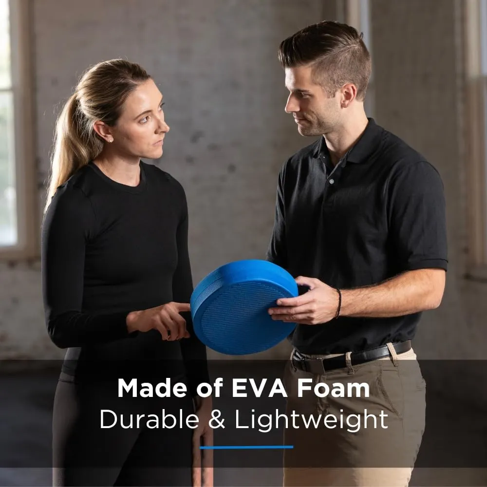 THERABAND Stability Trainer Pad, Intermediate Level Blue Foam Pad, Balance Trainer & Wobble Cushion for Balance & Core Strengthening, Rehabilitation, & Physical Therapy, Round Sport Balance Trainer