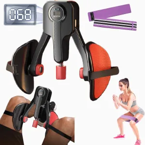 Thigh Master Inner Thigh Exerciser 0-110 lbs Adjustable Resistance, Thigh Trainer Pro Kegel Trainer with Leg Straps, Women Men Pelvic Floor Exerciser Hip Trainer Thigh Toner