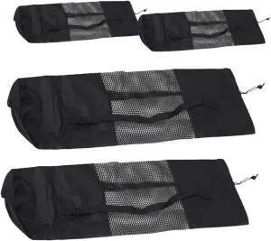 Toyvian 4pcs Yoga Mat Storage Bags with Drawstring Durable Oxford Carrier Pouches Convenient Mesh Design for Pad Transport present