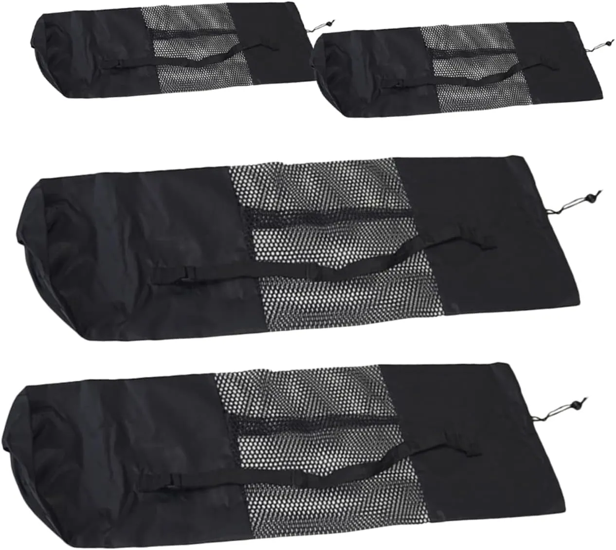 Toyvian 4pcs Yoga Mat Storage Bags with Drawstring Durable Oxford Carrier Pouches Convenient Mesh Design for Pad Transport present