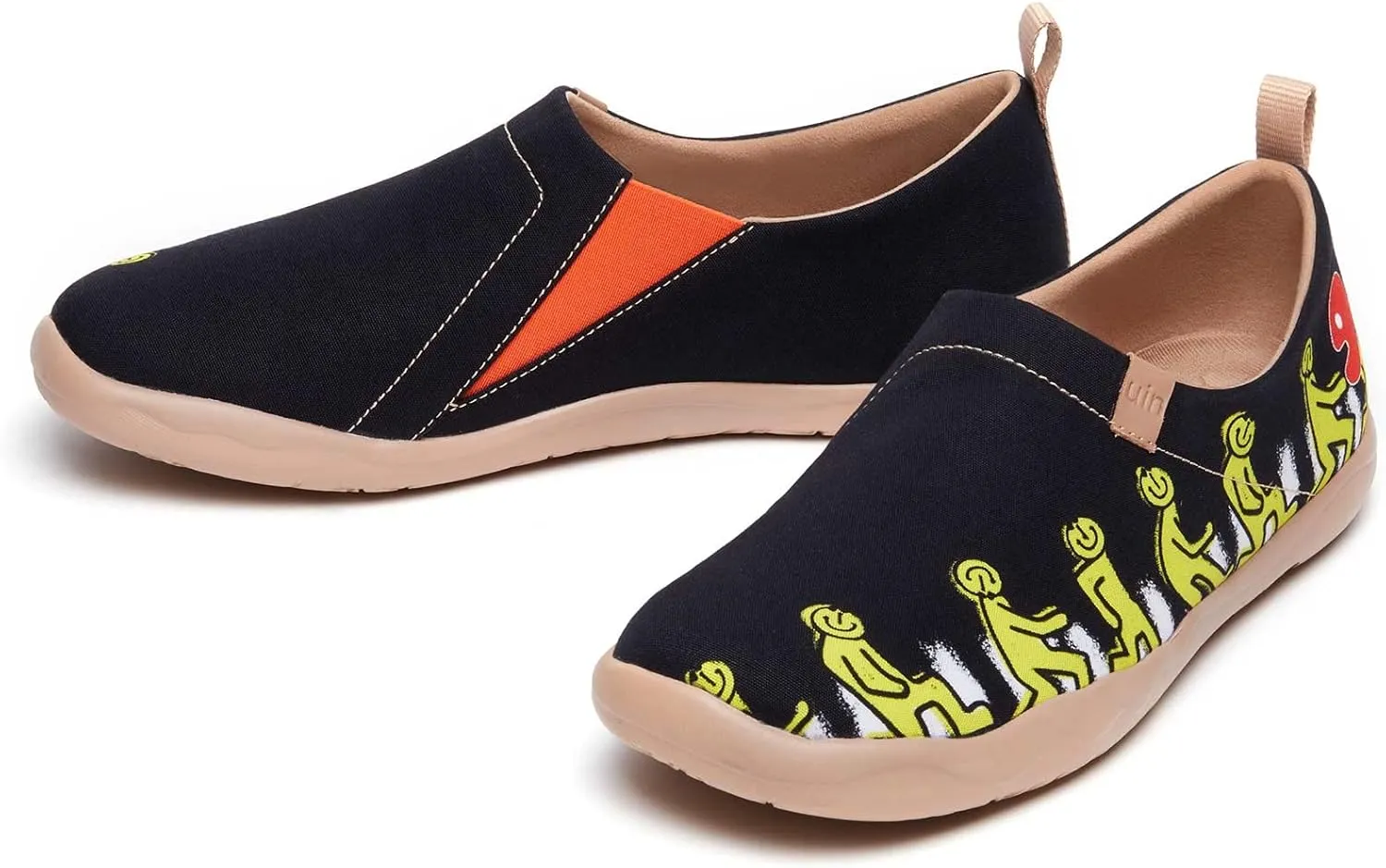 UIN Men's Slip Ons Canvas Lightweight Flats Sneakers Walking Casual Loafers Comfortable Art Painted Travel Shoes
