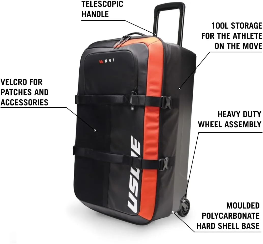 USWE Buddy 100L Athlete Gear Trolley Bag, Lightweight Carry-On Duffle Bag to Store Your Sport Gear & Essentials, Ideal For Travelling, Gym Sessions, Training and More