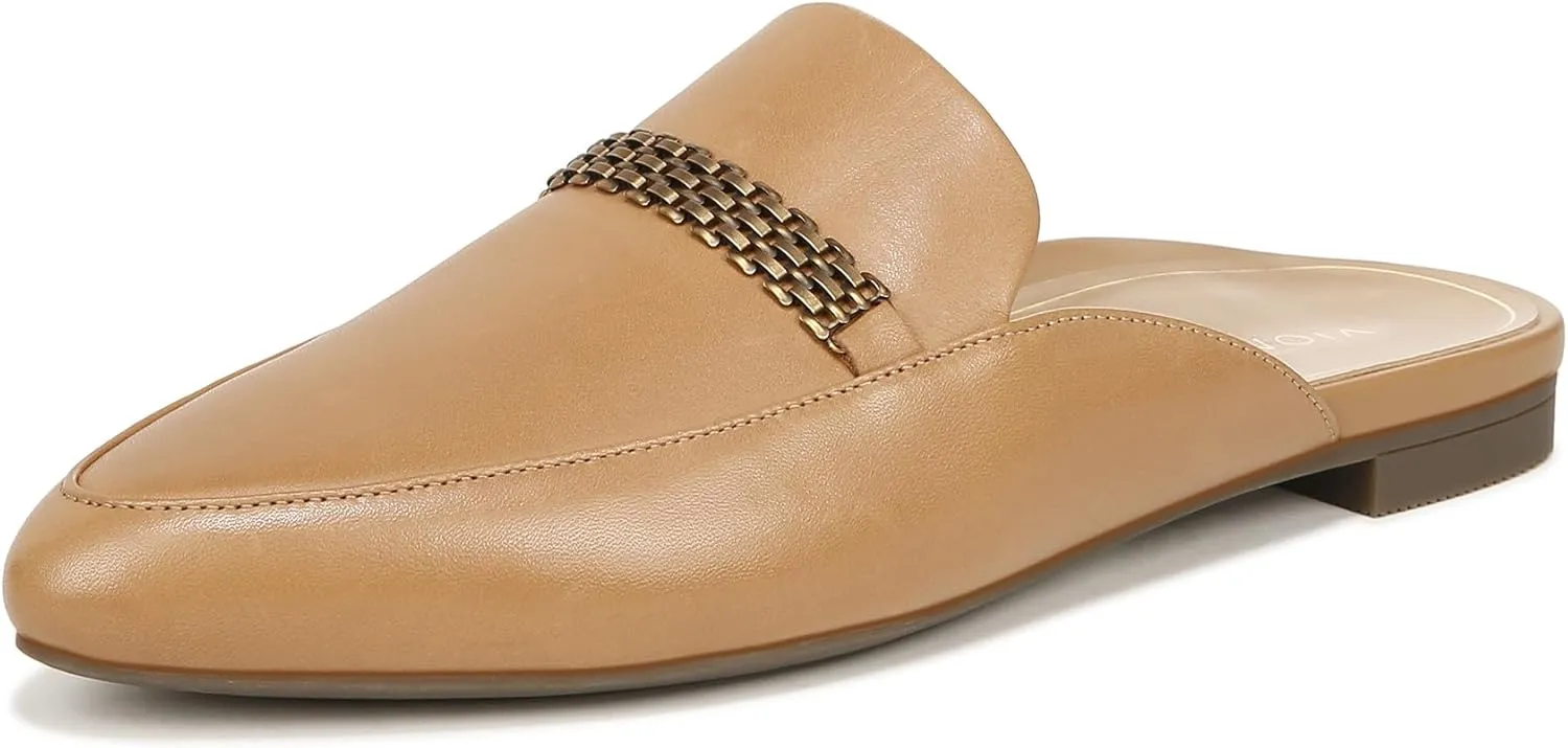Vionic Women's Starling Mule - Comfortable Flats That Includes a Built-in Arch Support Insole That Helps Correct Pronation and Alleviate Heel Pain Caused by Plantar Fasciitis, Medium Width Sizes 5-12