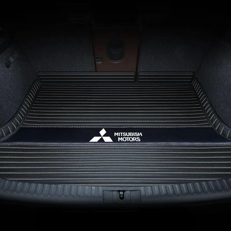 Washable Car Boot Liner Protector for Mitsubishi Outlander Seven Seats 2013 2014 2015 2016, Protects Carpet from Dogs Pets Mud Water Rubbish Tools Shopping,B Black Beige
