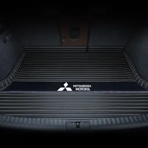 Washable Car Boot Liner Protector for Mitsubishi Outlander Seven Seats 2013 2014 2015 2016, Protects Carpet from Dogs Pets Mud Water Rubbish Tools Shopping,B Black Beige
