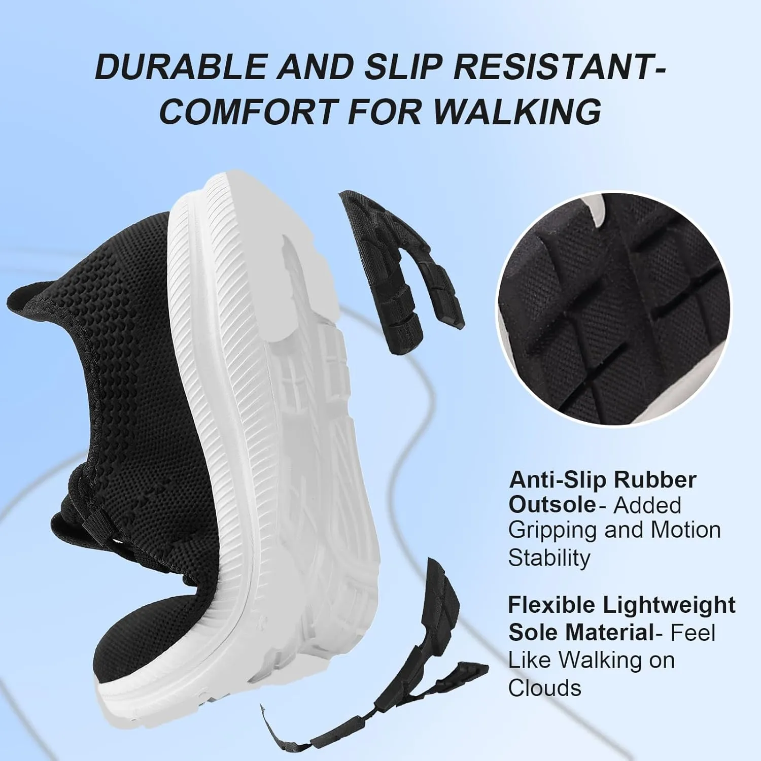 Wide Toe Box Shoes Women Non-Slip Wide Width Sneakers Ultra Light Extra Wide Road Running Shoes for Women Breathable Tennis Walking Gym Workout Trainer 5.5-11.5