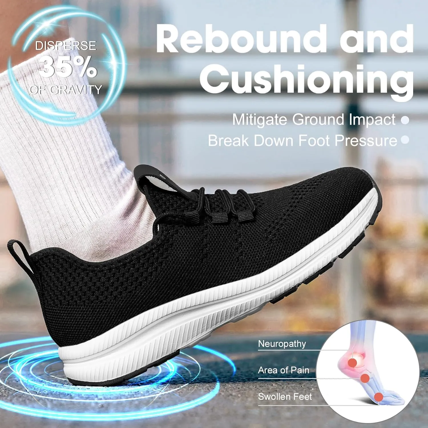 Wide Toe Box Shoes Women Non-Slip Wide Width Sneakers Ultra Light Extra Wide Road Running Shoes for Women Breathable Tennis Walking Gym Workout Trainer 5.5-11.5