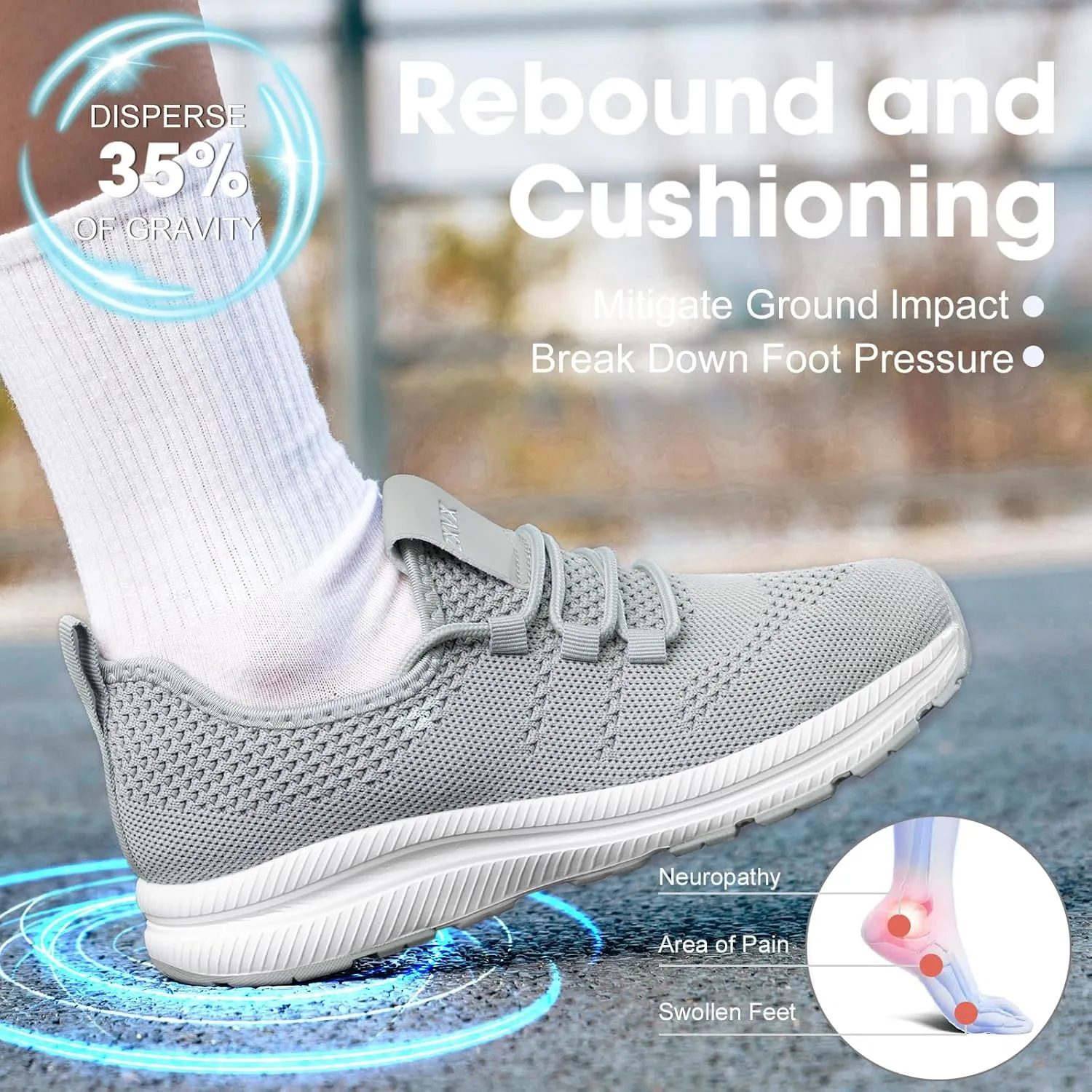 Wide Toe Box Shoes Women Non-Slip Wide Width Sneakers Ultra Light Extra Wide Road Running Shoes for Women Breathable Tennis Walking Gym Workout Trainer 5.5-11.5