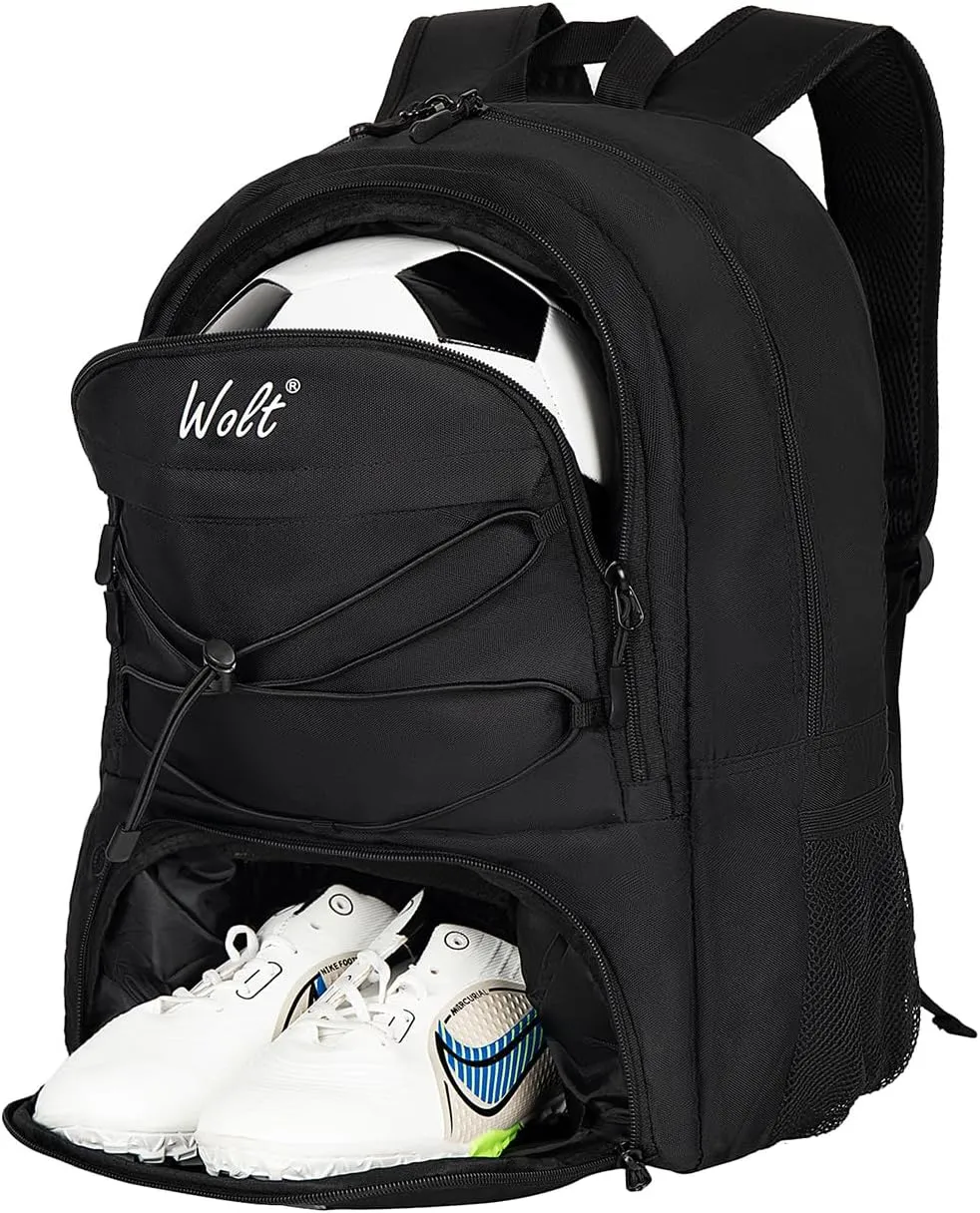 WOLT Youth Soccer Bag, Soccer Backpack, Basketball Backpack with Cleat Shoe and Ball Compartments Volleyball Backpack