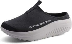 Women's No Limits Slip-On Mule Walking Shoes Women Fashion Sneakers Comfort Wedge Platform Loafers
