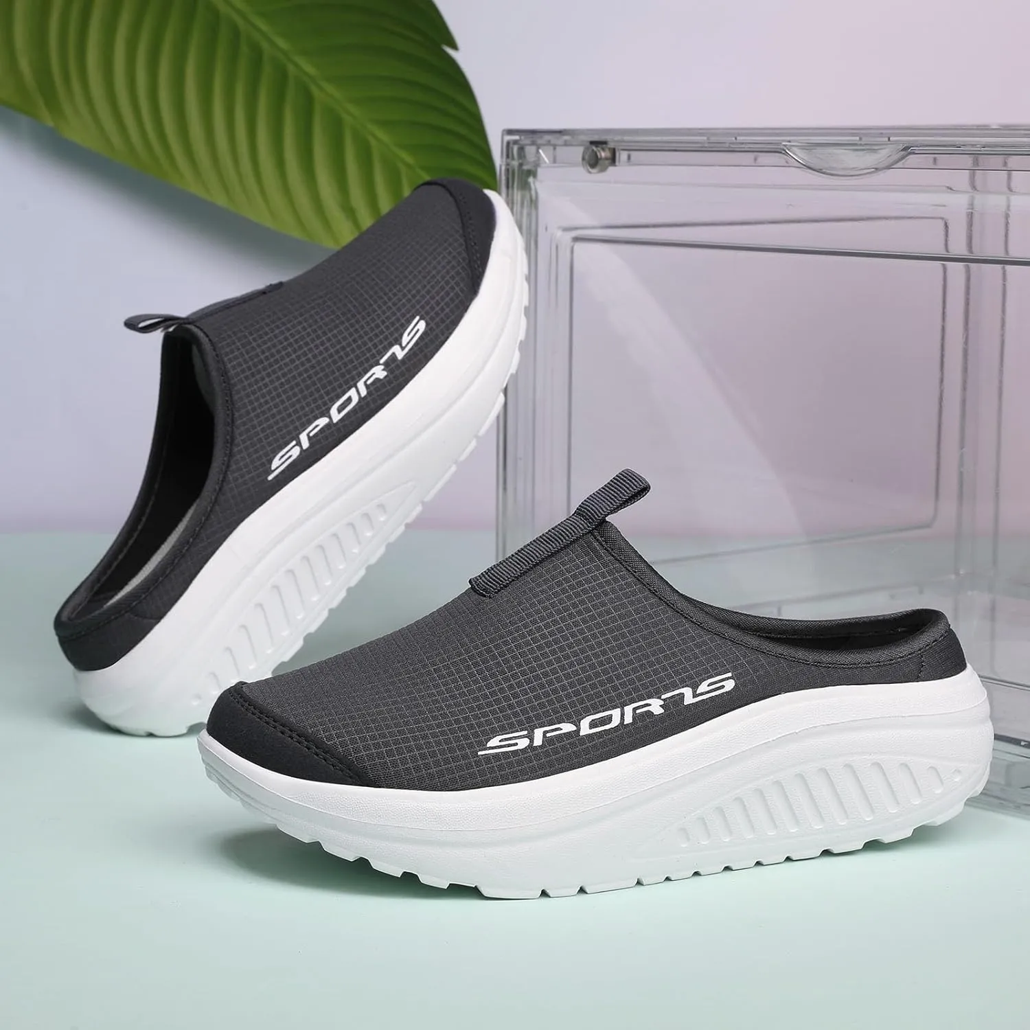 Women's No Limits Slip-On Mule Walking Shoes Women Fashion Sneakers Comfort Wedge Platform Loafers