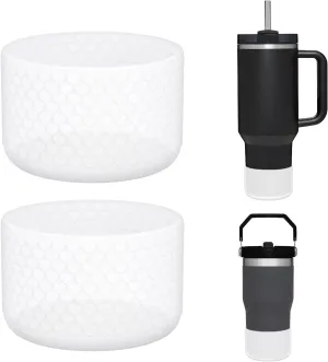 WUQID Heart Shaped Texture Silicone Boot Compatible with Stanle Quencher H2.0 & IceFlow Flip 20oz 30oz 40oz and Hydro Sport Flask 12-24oz, Anti-Slip Bottle Bottom Sleeve Cover