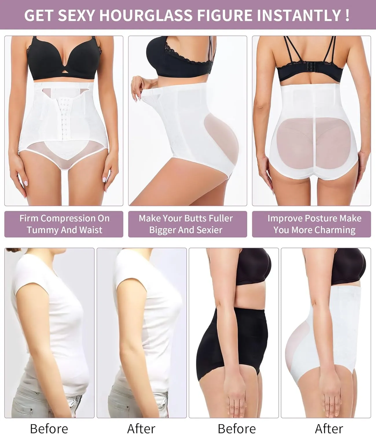 YERKOAD Tummy Control Panties for Women Shapewear Butt Lifter Short High Waist Trainer Corset Slimming Body Shaper Underwear