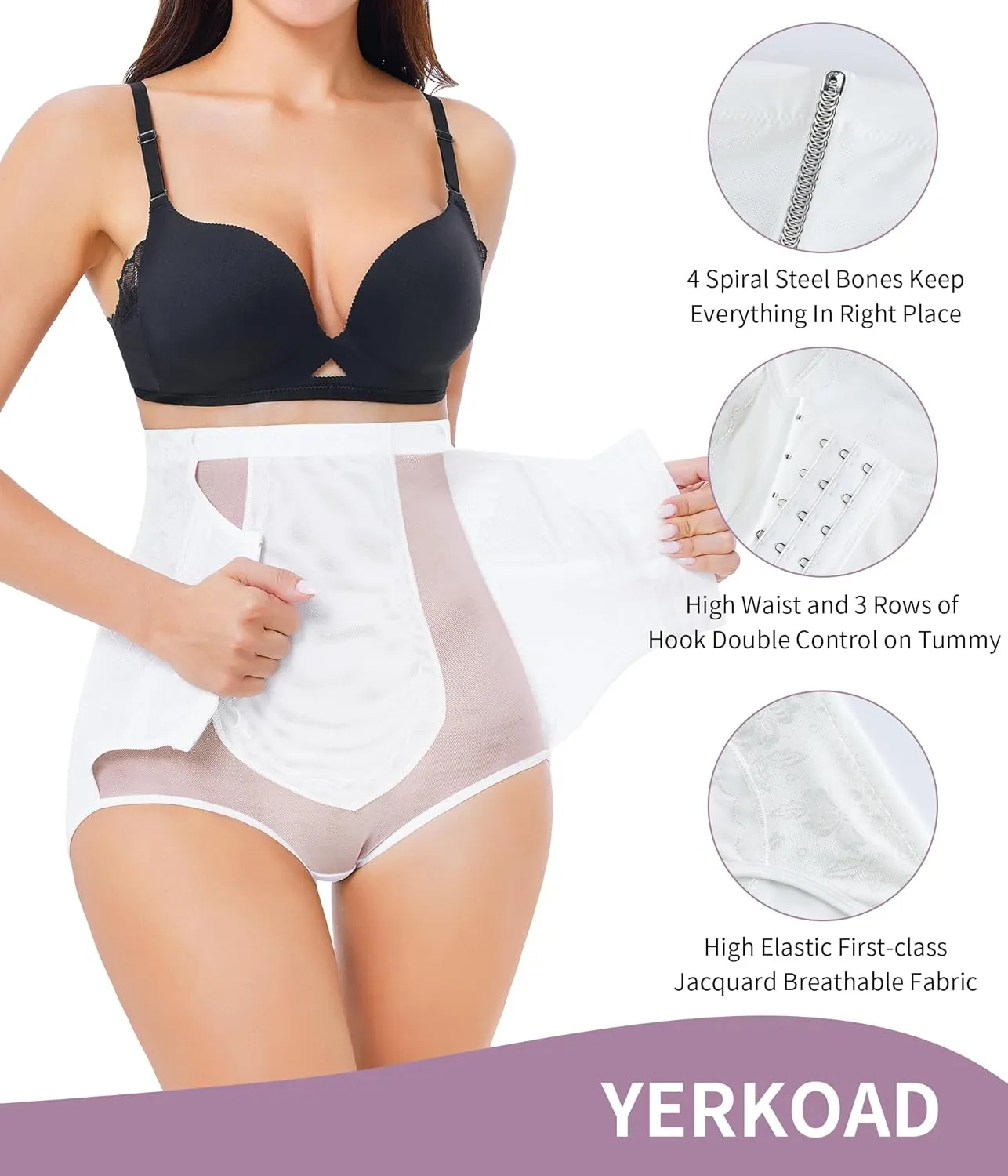 YERKOAD Tummy Control Panties for Women Shapewear Butt Lifter Short High Waist Trainer Corset Slimming Body Shaper Underwear