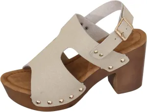 ZSpzx Chunky Heels Platform Sandals for Women 2025 Arch Support Low Mid Heels Strappy Block Sandal Summer Rivet Decor Slingback Cutout Orthopedic Dressy Shoes for Party Wedding Daily Work