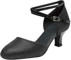 ZSpzx Women's Closed Toe Block Sandals Pointed Toe Kitten Heels Sparkly Slip On Backless Orthopedic Sandal Mid Heeled Classic Comfortable Dressy Latin Shoes for Wedding Bridal Evening Cocktail